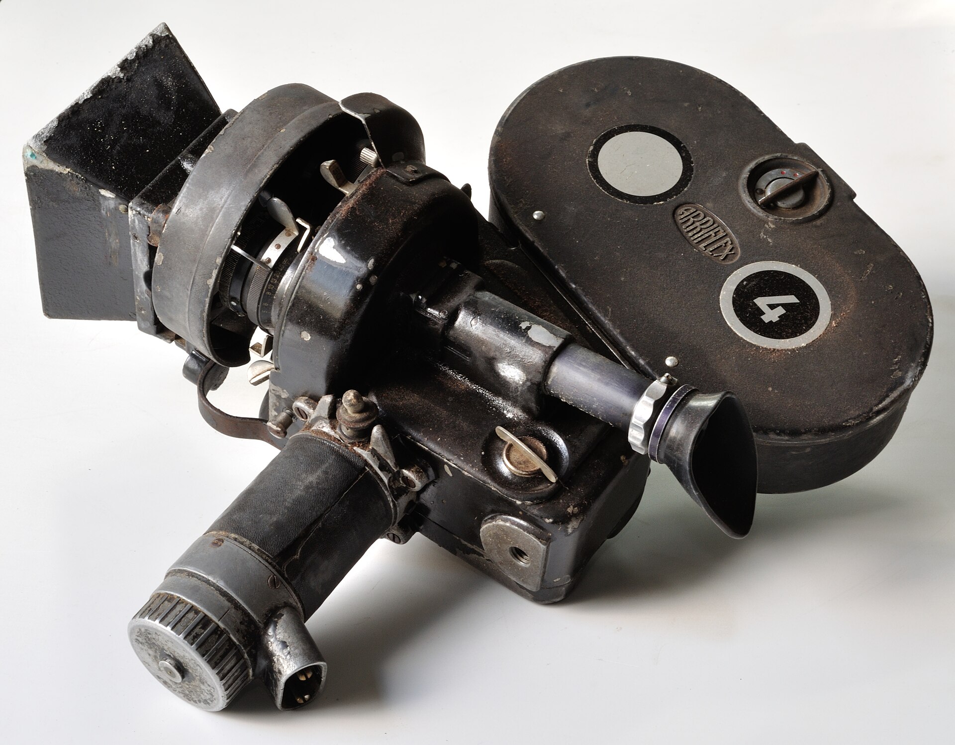 A vintage Arriflex 35mm motion picture camera