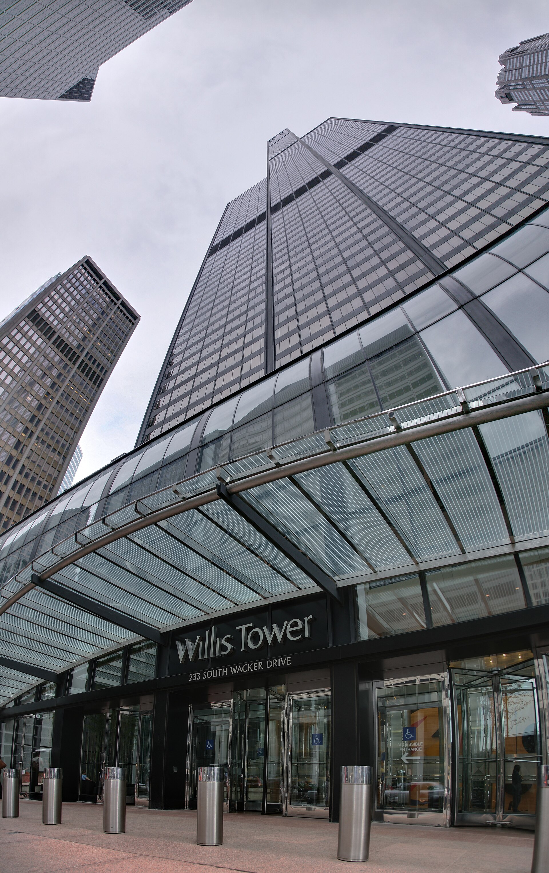 Entrance to Willis Tower, 233 South Wacker Drive, home of the festival office